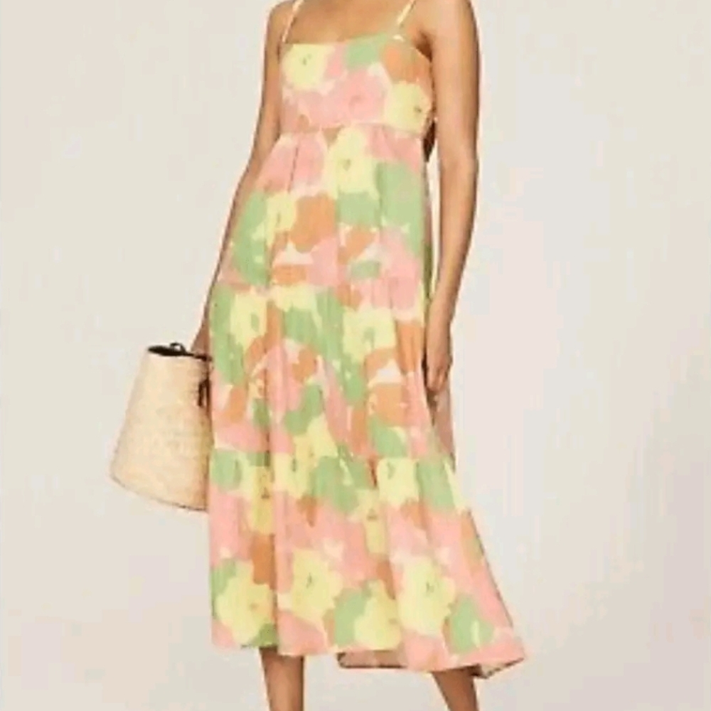 ♥floral Spaghetti Strap Ssmall Maxi Spring-summer,Dress Vacation,relax,light W.